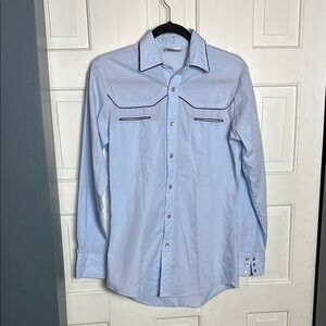 Vintage Saturday’s in California Pearl Snap Button Down 80s  Blue Men's Shirt S